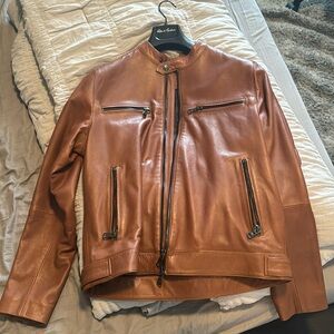 NEW Robert Graham $1,198 ROSCOE Studded Skull Biker Goat Leather Jacket M